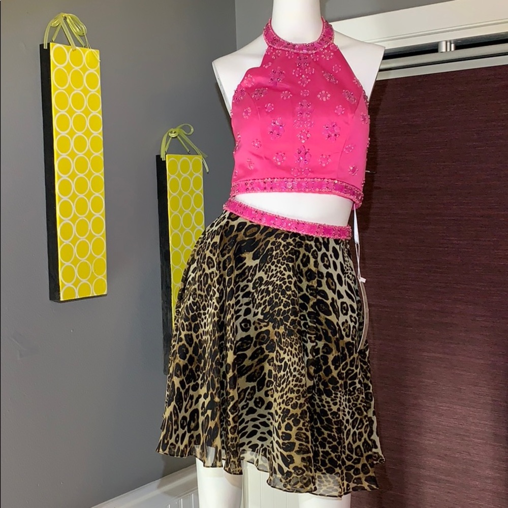 Rachel Allen- leopard/fuchsia 2 piece dress NWT 💜
